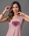 K 1207 By Naisha Roman Embroidery Kurti With Bottom Dupatta 
